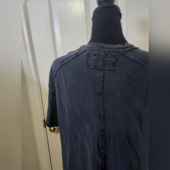 Free People We The Free Slate Blue Ribbed Riley Short Sleeve Tee XS - Picture 9 of 13